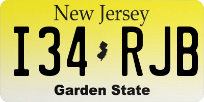 NJ license plate I34RJB