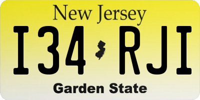 NJ license plate I34RJI
