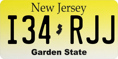 NJ license plate I34RJJ