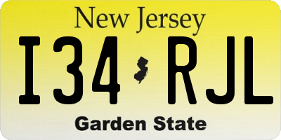 NJ license plate I34RJL