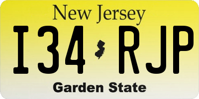 NJ license plate I34RJP
