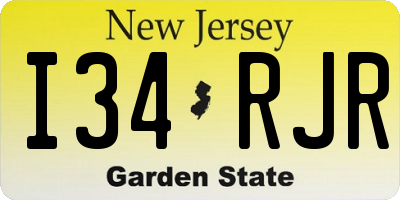 NJ license plate I34RJR