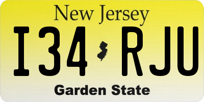NJ license plate I34RJU