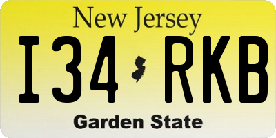 NJ license plate I34RKB