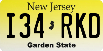 NJ license plate I34RKD