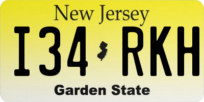 NJ license plate I34RKH