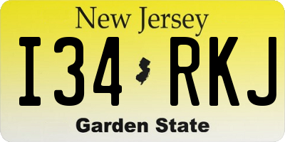 NJ license plate I34RKJ
