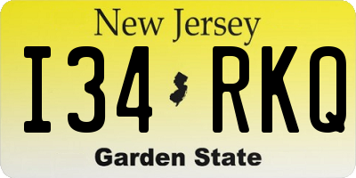 NJ license plate I34RKQ