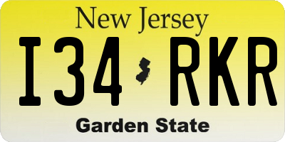 NJ license plate I34RKR