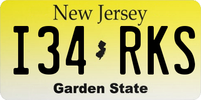 NJ license plate I34RKS