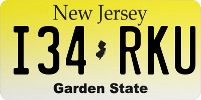 NJ license plate I34RKU