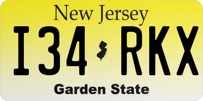 NJ license plate I34RKX