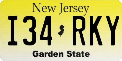 NJ license plate I34RKY