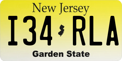 NJ license plate I34RLA