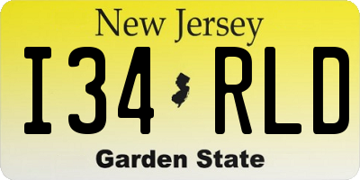 NJ license plate I34RLD