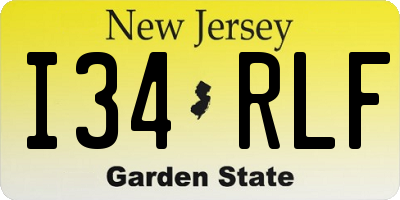 NJ license plate I34RLF