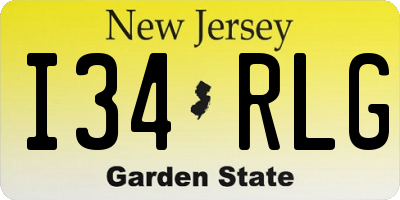 NJ license plate I34RLG