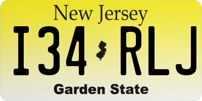 NJ license plate I34RLJ