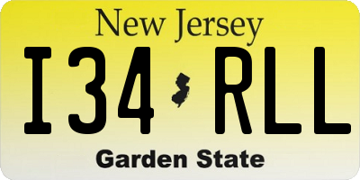 NJ license plate I34RLL