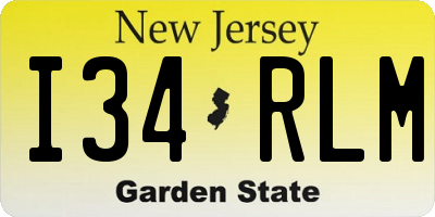 NJ license plate I34RLM