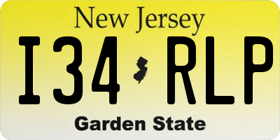 NJ license plate I34RLP