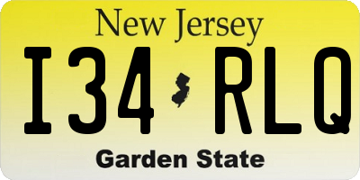 NJ license plate I34RLQ