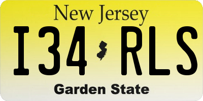 NJ license plate I34RLS