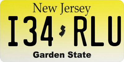 NJ license plate I34RLU