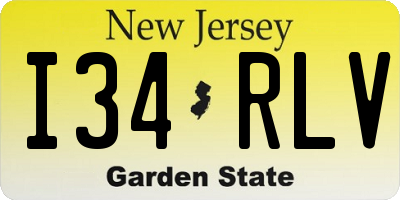 NJ license plate I34RLV
