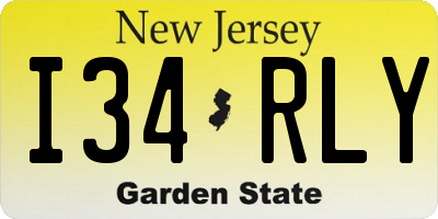 NJ license plate I34RLY
