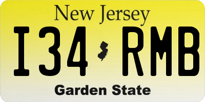NJ license plate I34RMB
