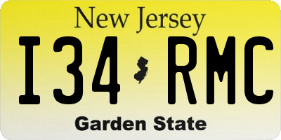 NJ license plate I34RMC