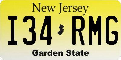 NJ license plate I34RMG