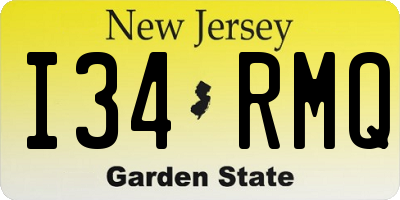 NJ license plate I34RMQ