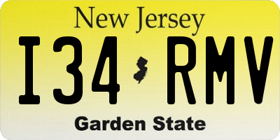 NJ license plate I34RMV