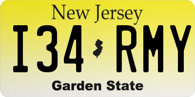 NJ license plate I34RMY