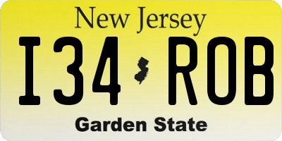 NJ license plate I34ROB