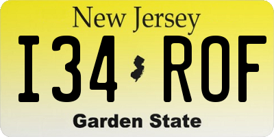 NJ license plate I34ROF