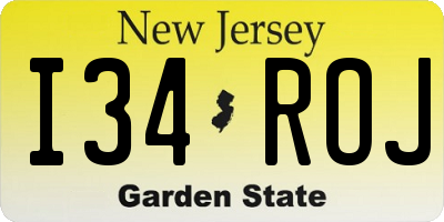 NJ license plate I34ROJ