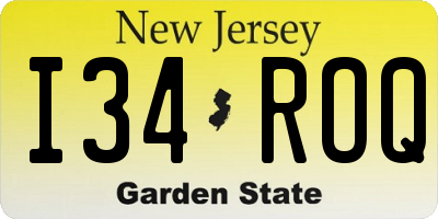 NJ license plate I34ROQ