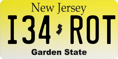 NJ license plate I34ROT