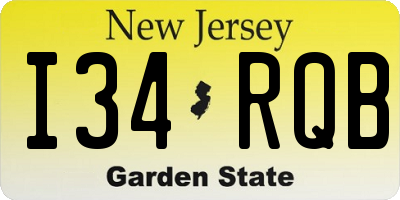 NJ license plate I34RQB