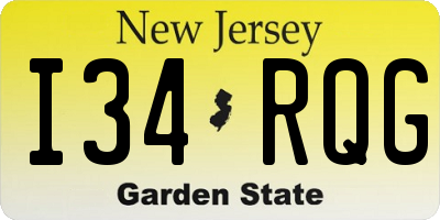 NJ license plate I34RQG