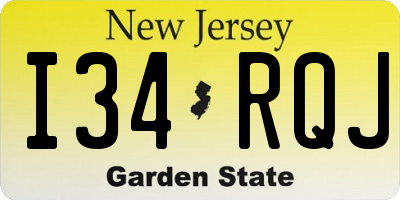 NJ license plate I34RQJ