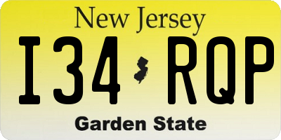 NJ license plate I34RQP