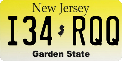 NJ license plate I34RQQ