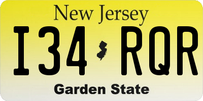 NJ license plate I34RQR