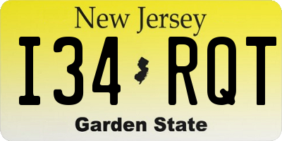 NJ license plate I34RQT