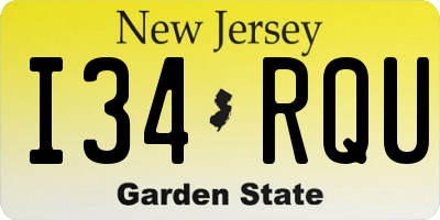 NJ license plate I34RQU