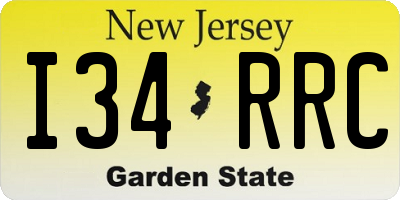 NJ license plate I34RRC